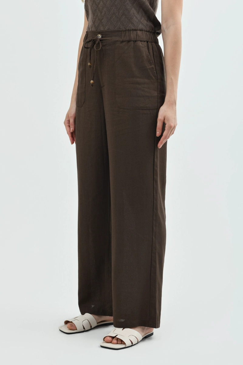 PANTALON MUJER LOOSE CAFE OSCURO - 2