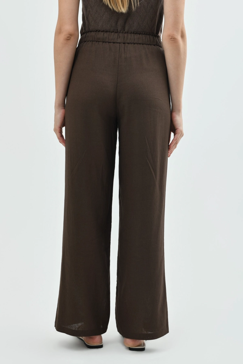 PANTALON MUJER LOOSE CAFE OSCURO - 3