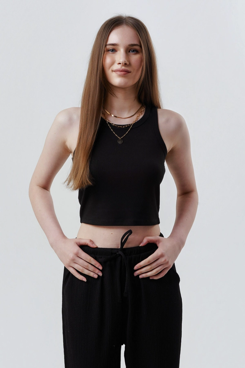 POLERA MUJER SLIM NEGRO - 1