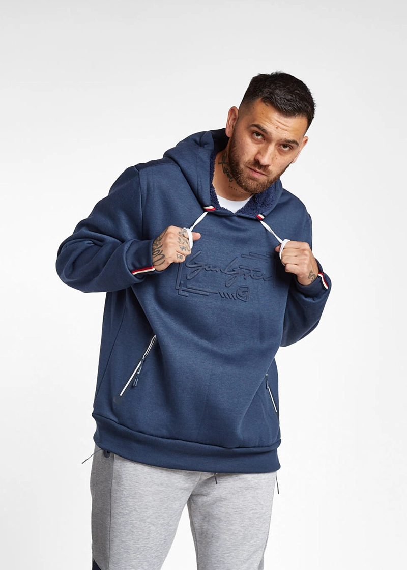 POLERON HOODIE SMOOTH AZUL MARINO GANGSTER - 1