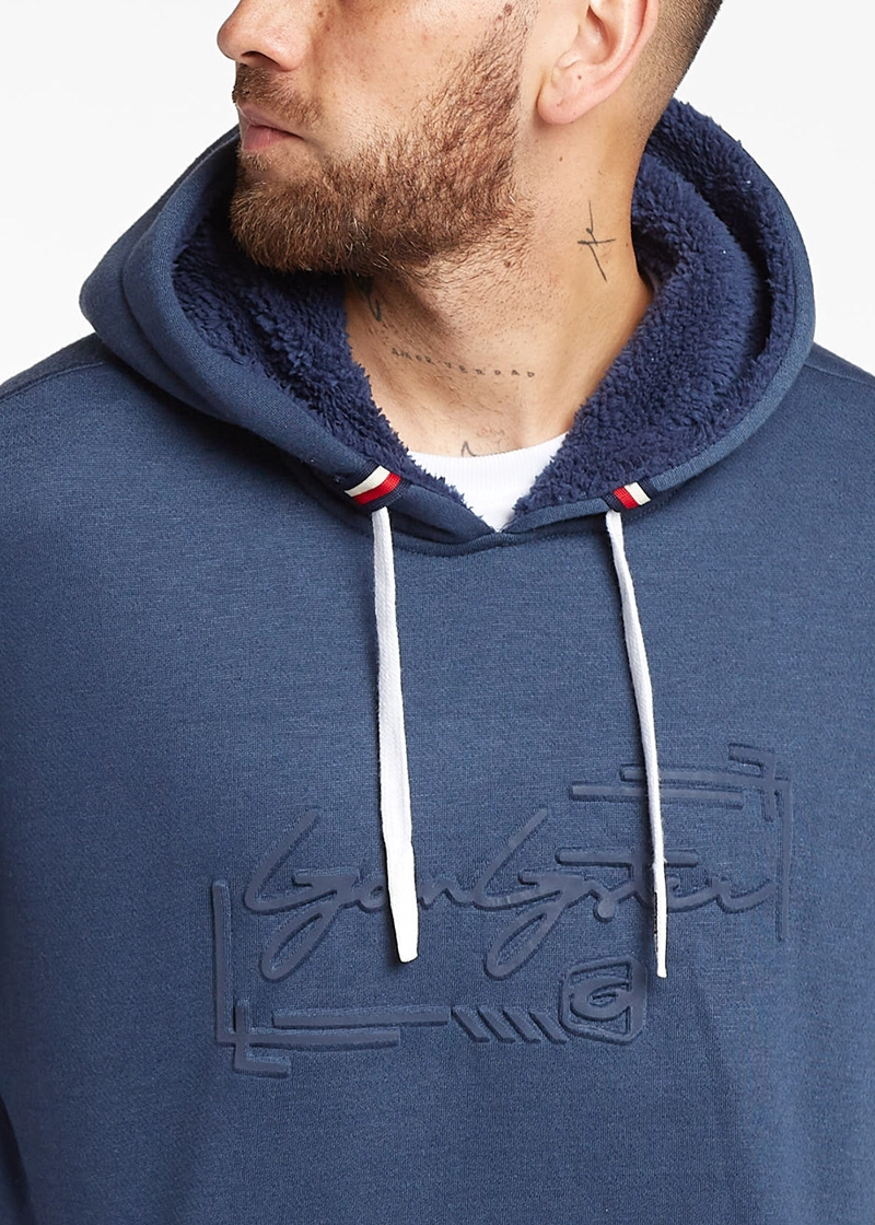 POLERON HOODIE SMOOTH AZUL MARINO GANGSTER - 3