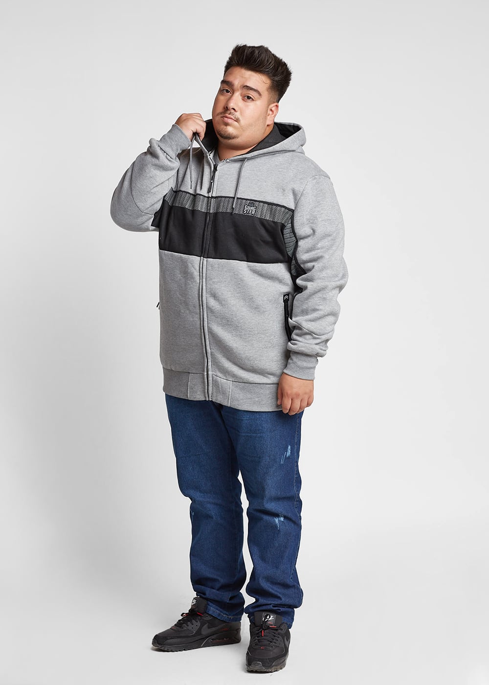 PLUS POLERON FULL ZIPPER FLEECE MORSE GRIS GANGSTER - 4