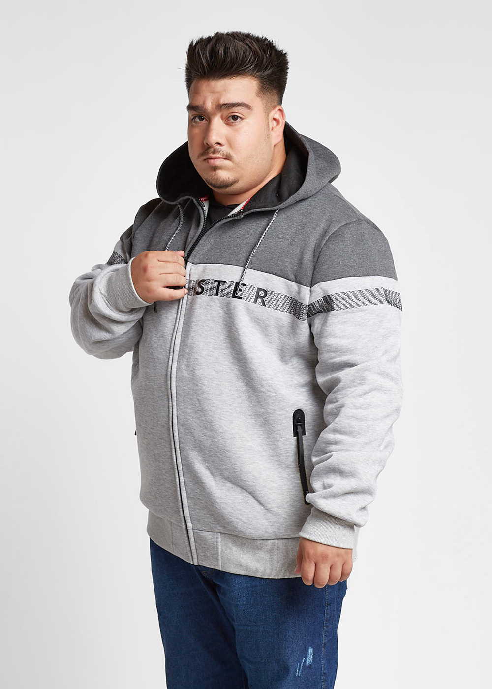 PLUS POLERON FULL ZIPPER FLEECE RUBBER GRIS GANGSTER - 1