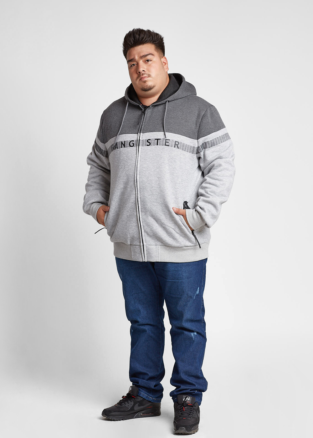 PLUS POLERON FULL ZIPPER FLEECE RUBBER GRIS GANGSTER - 4