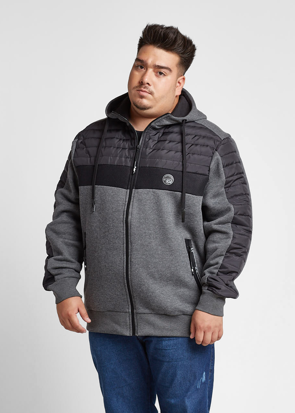 PLUS CHAQUETA HIBRIDA MONUMENTAL NEGRO GANGSTER - 1