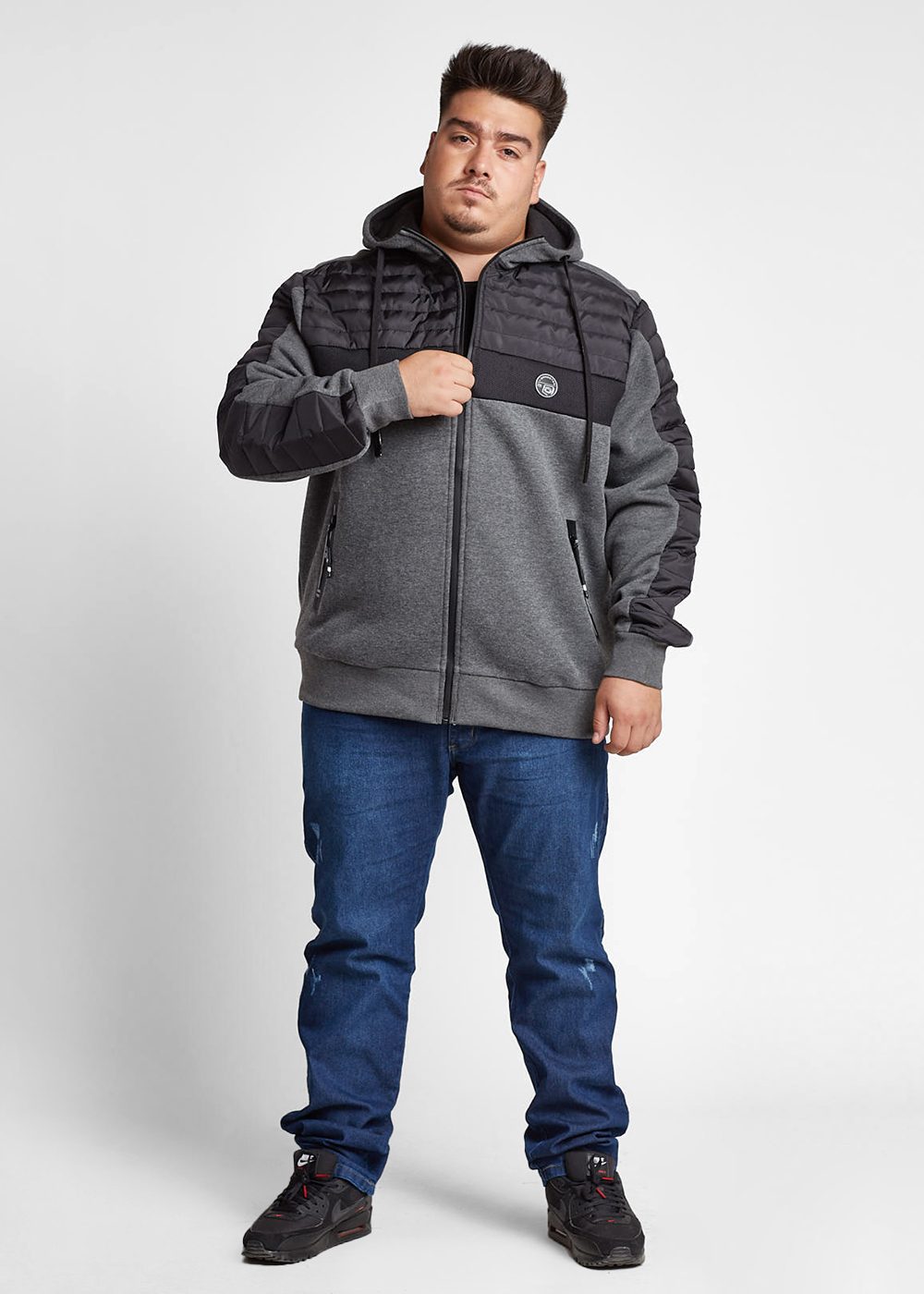 PLUS CHAQUETA HIBRIDA MONUMENTAL NEGRO GANGSTER - 4