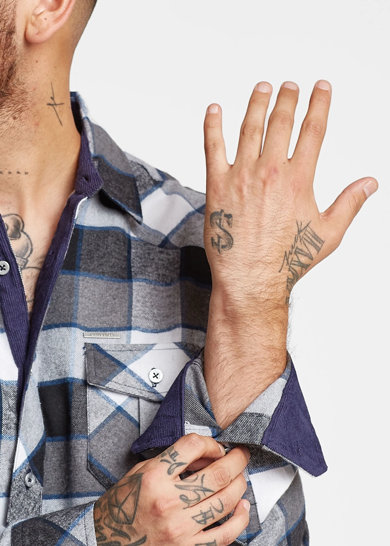 CAMISA LUMBERJACK GRIS OSCURO GANGSTER - 3