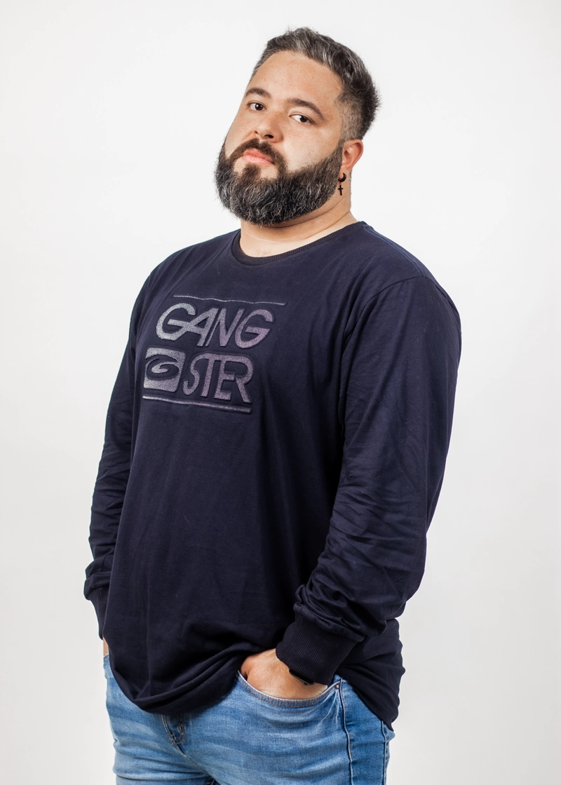 PLUS POLERA MANGA LARGA HOPE AZUL MARINO GANGSTER - 1