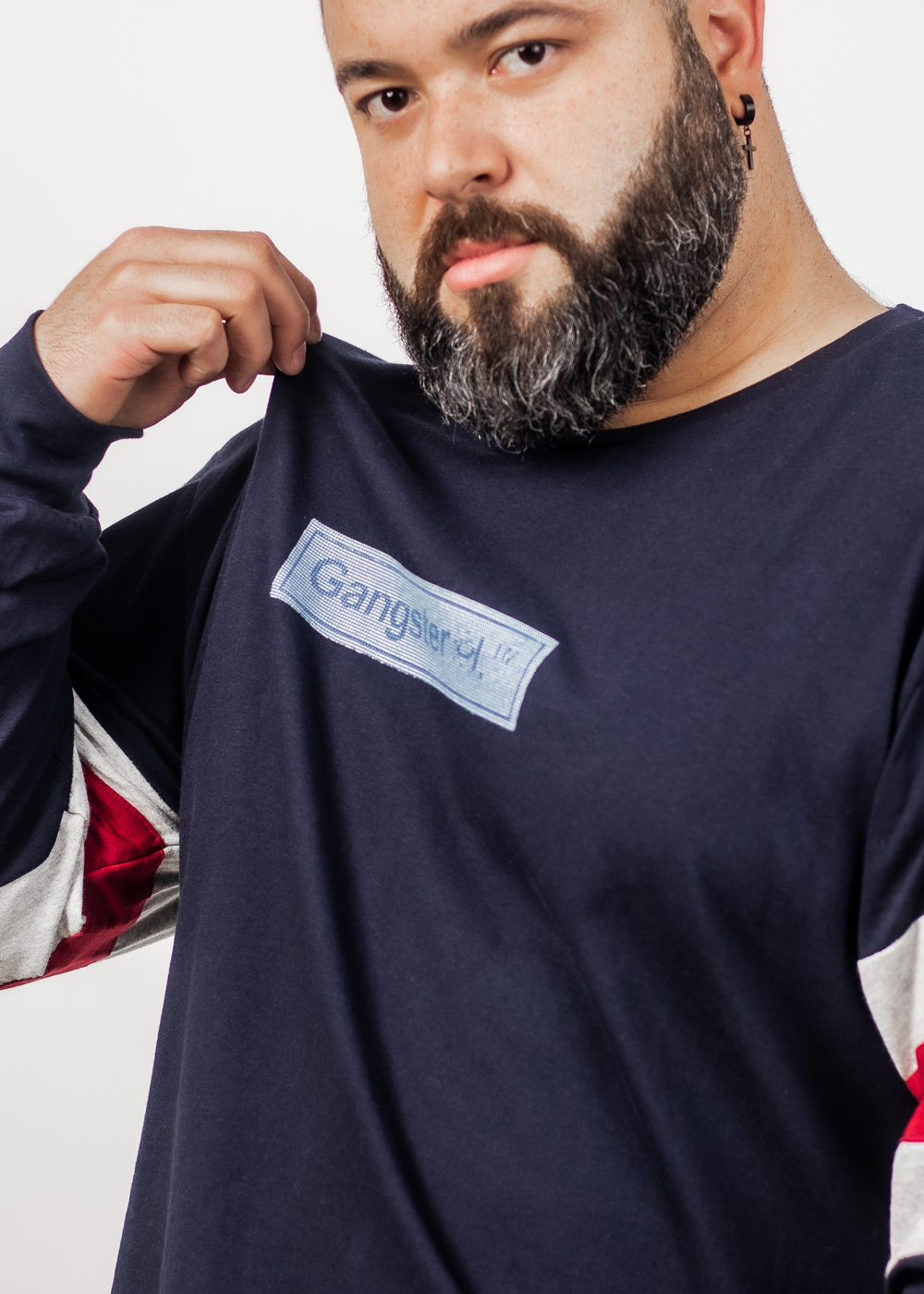 PLUS POLERA MANGA LARGA CAP AZUL MARINO GANGSTER - 3