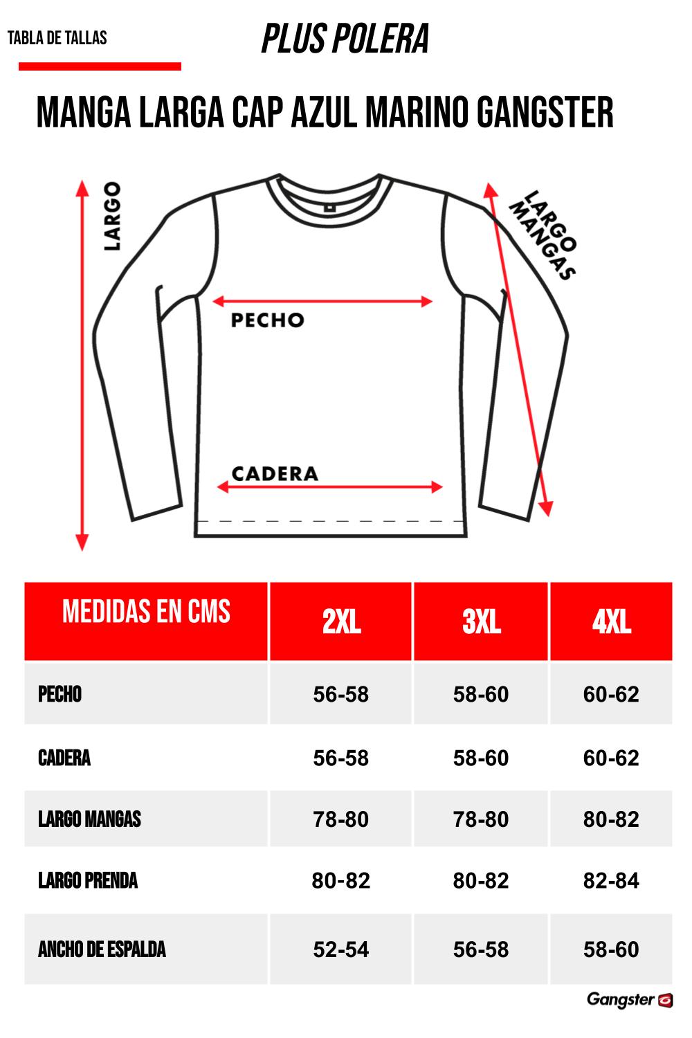 PLUS POLERA MANGA LARGA CAP AZUL MARINO GANGSTER - 5