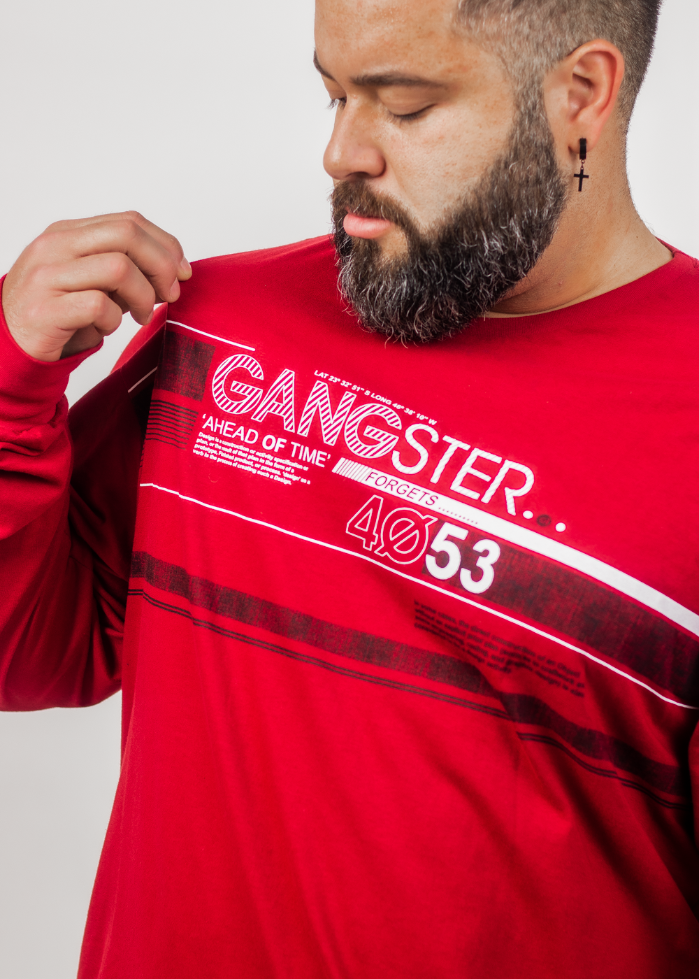 PLUS POLERA MANGA LARGA TIME ROJO GANGSTER - 4
