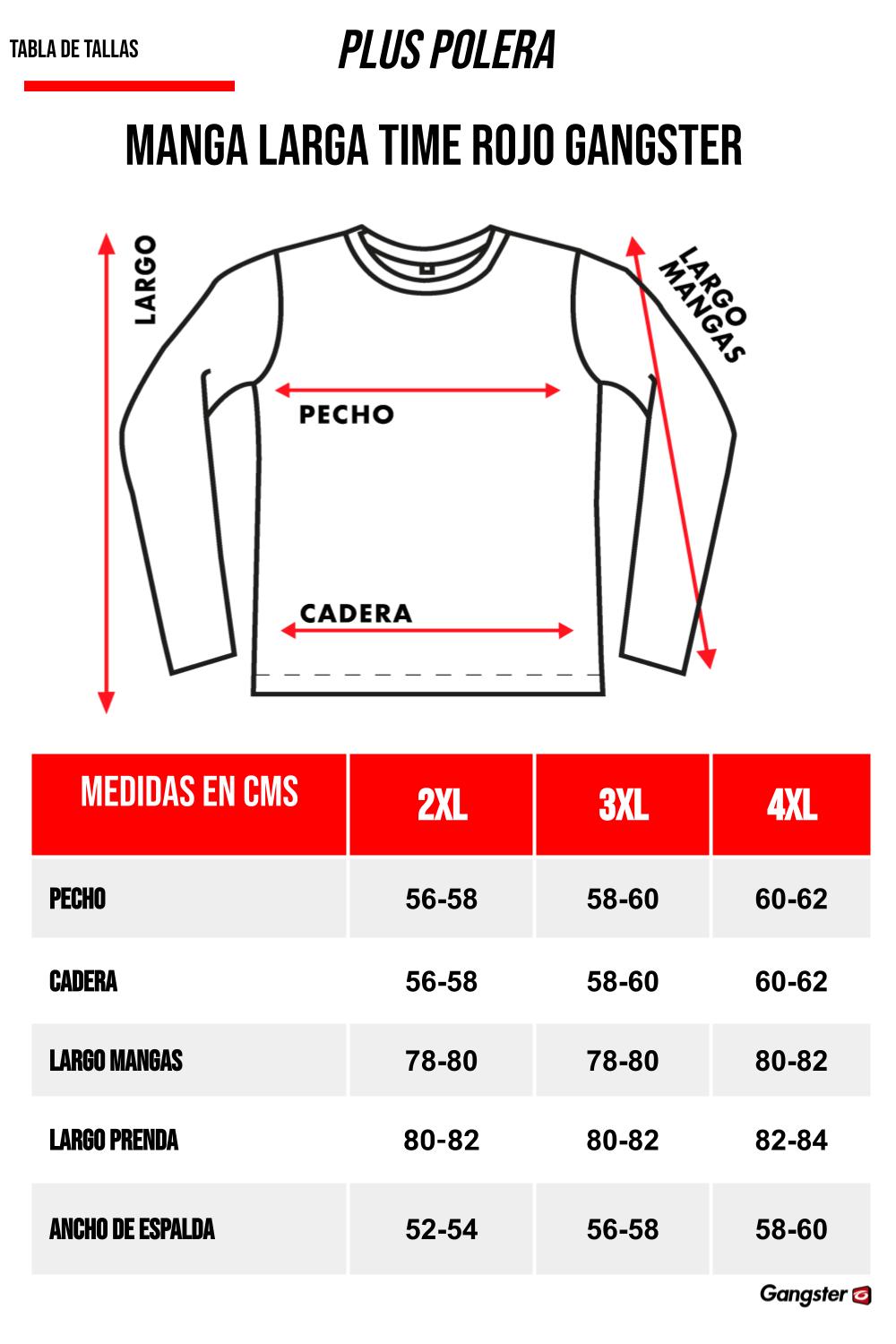 PLUS POLERA MANGA LARGA TIME ROJO GANGSTER - 5