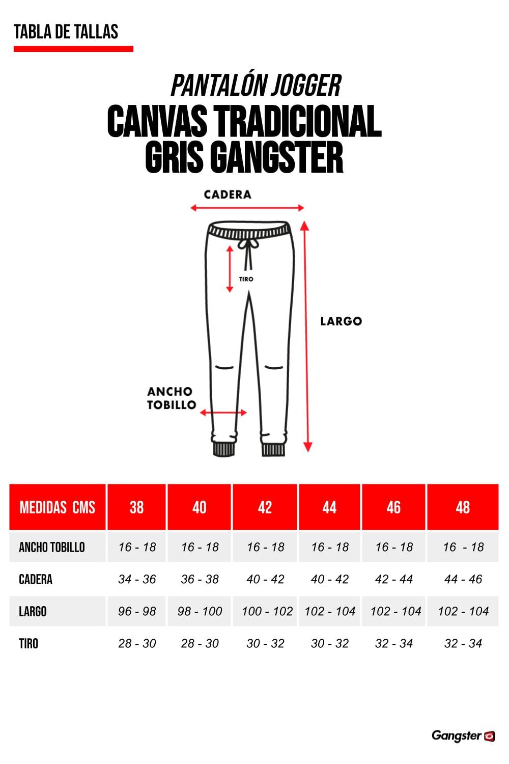 PANTALON JOGGER ALGODÓN HOMBRE GANGSTER TRADICIONAL CANVAS - 5
