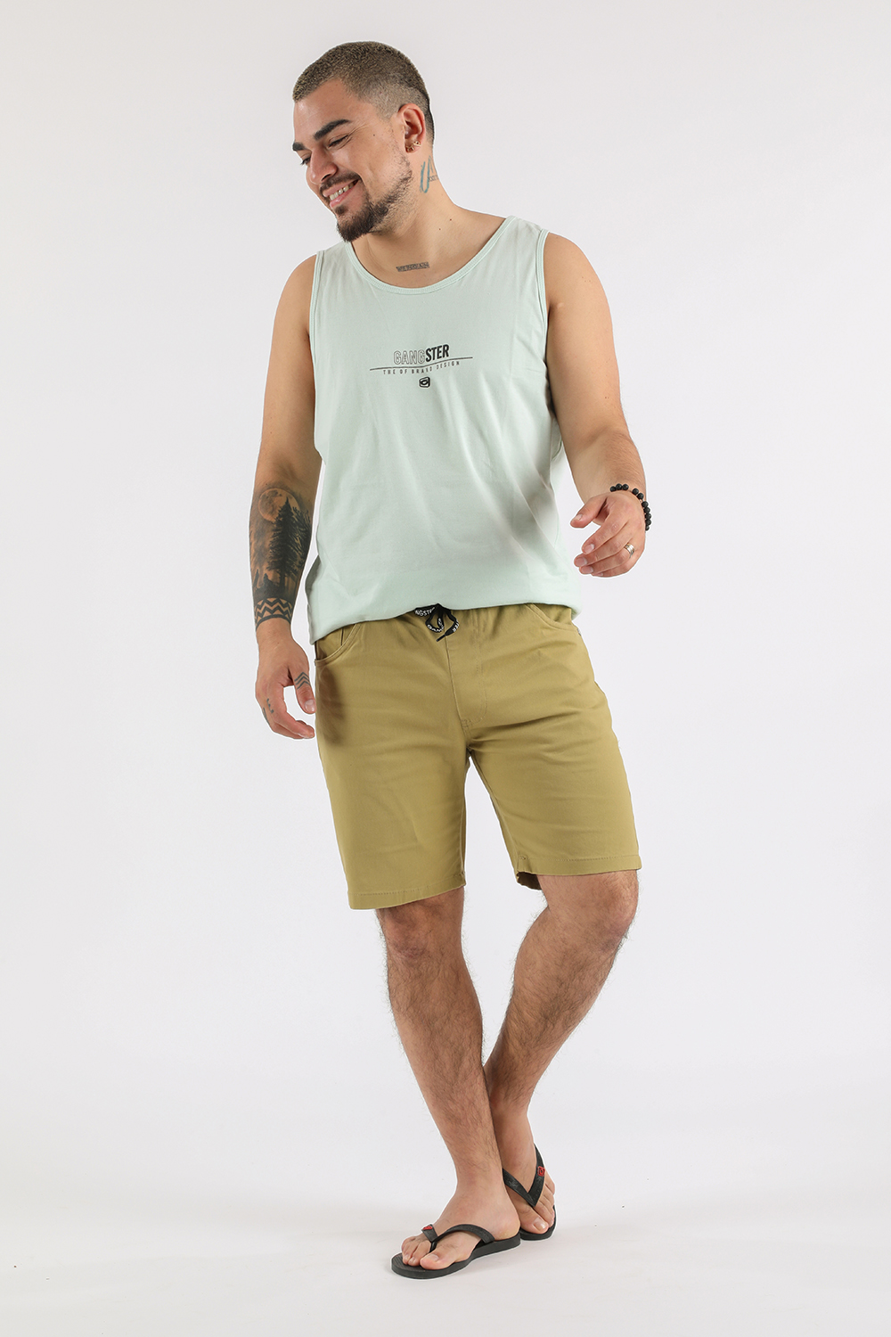 SHORT ALGODÓN HOMBRE GANGSTER LISO CANVAS - 4