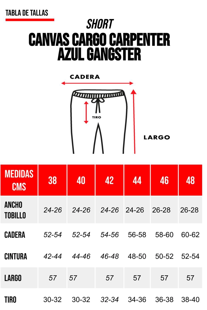 SHORT ALGODÓN HOMBRE GANGSTER AZUL CARPENTER CANVAS CARGO - 6