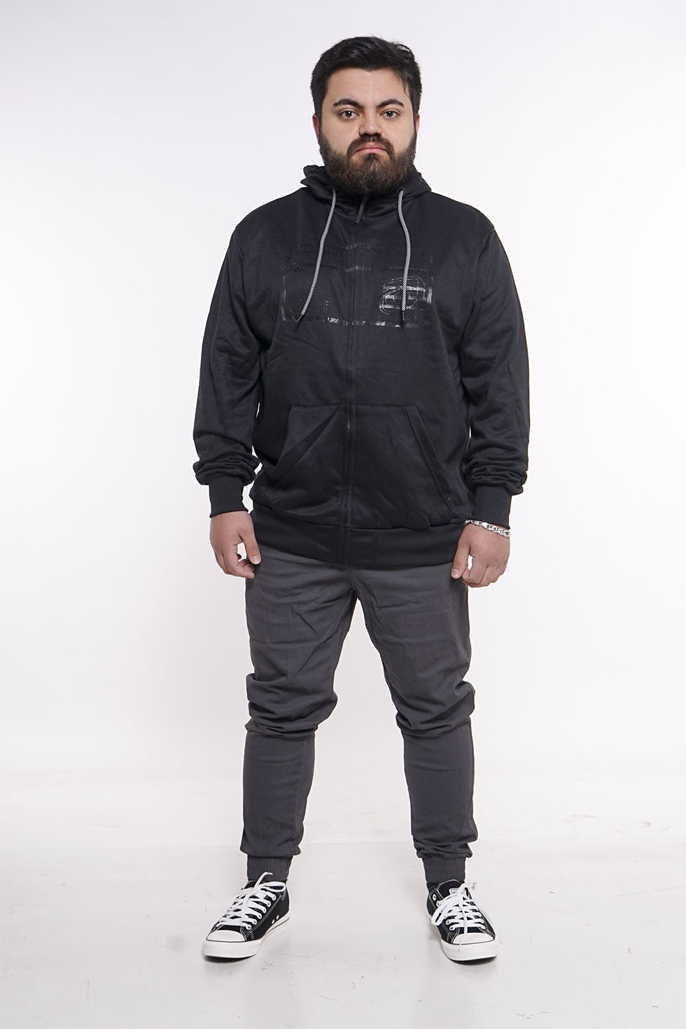 PLUS POLERON FULL ZIPPER SILI NEGRO GANGSTER - 5