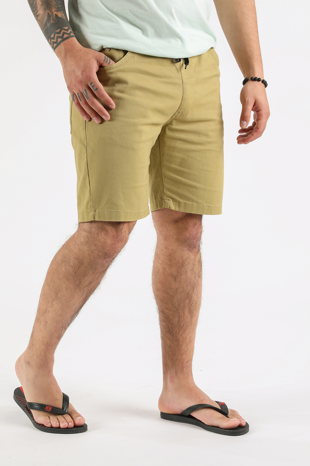 PLUS SHORT CANVAS LISO KAKI GANGSTER - 1
