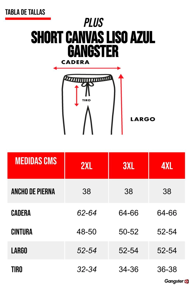 PLUS SHORT CANVAS LISO AZUL GANGSTER - 5