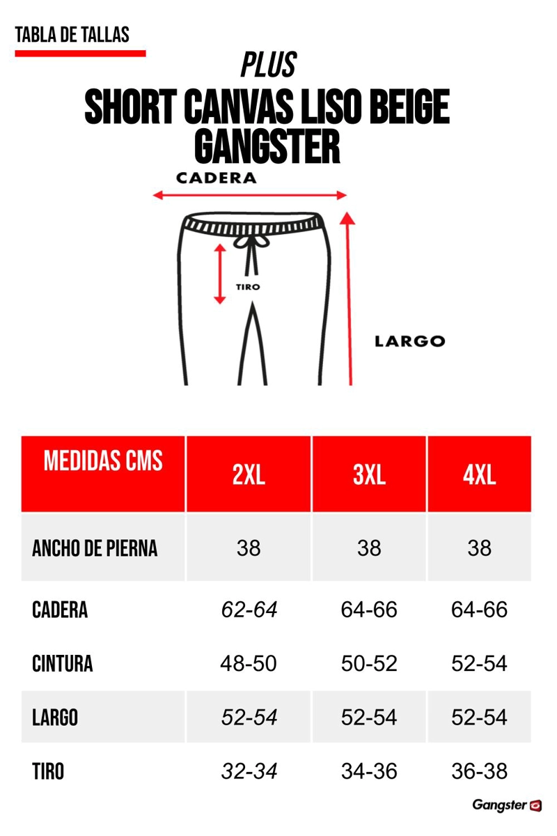 PLUS SHORT CANVAS LISO KAKI GANGSTER - 5