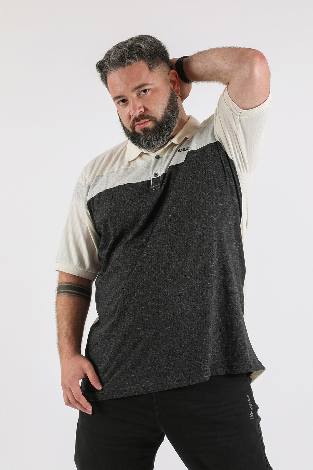 PLUS POLERA CUELLO KEY BLANCO GANGSTER - 1