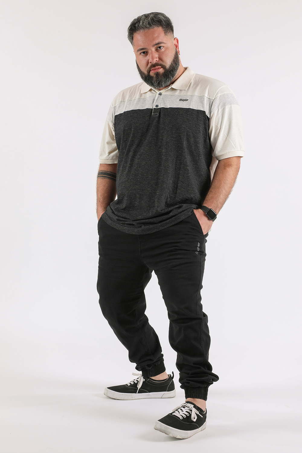 PLUS POLERA CUELLO KEY BLANCO GANGSTER - 4
