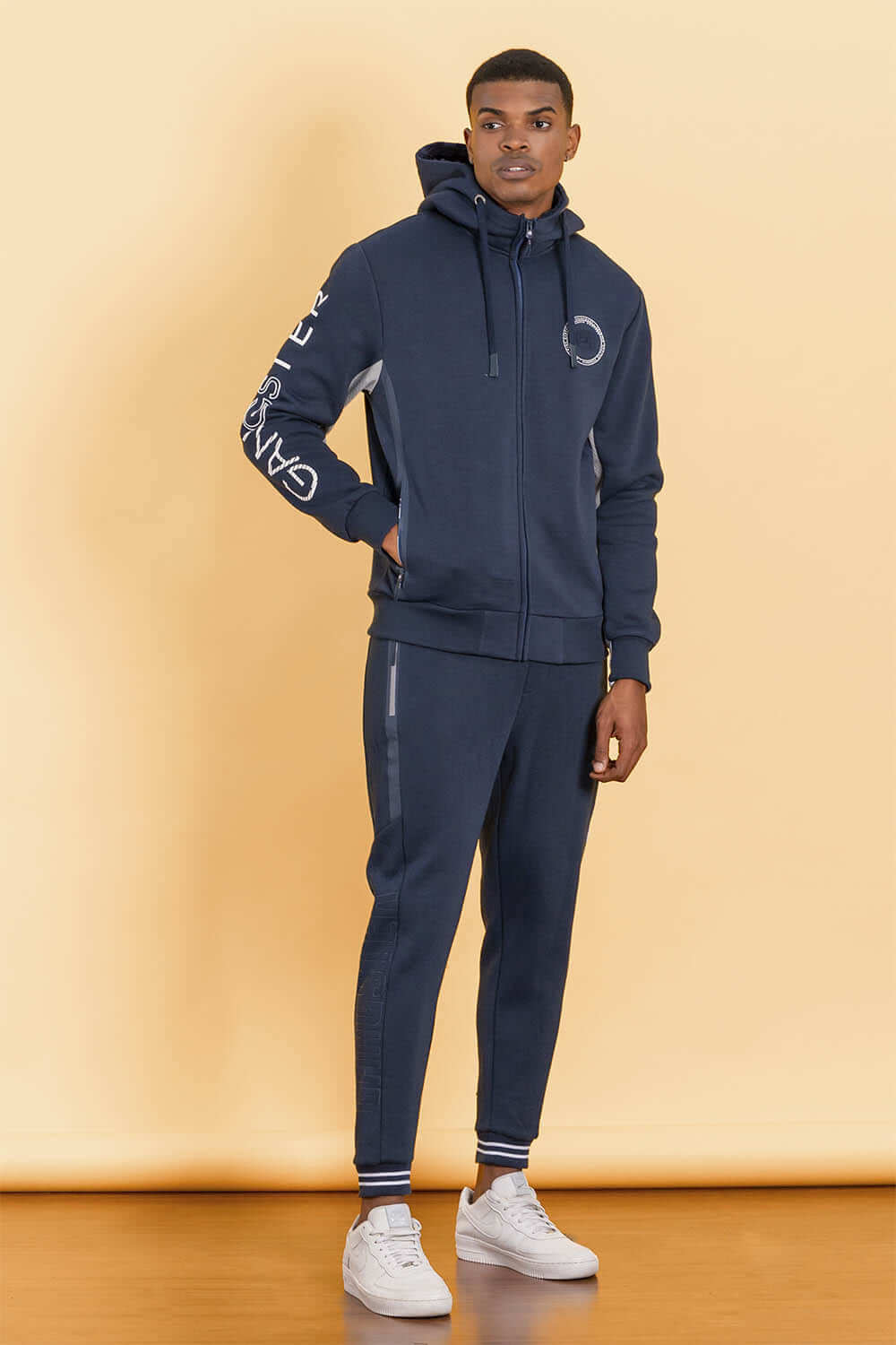 POLERON FULL ZIPPER FLEECE POWER NEGRO GANGSTER - 3