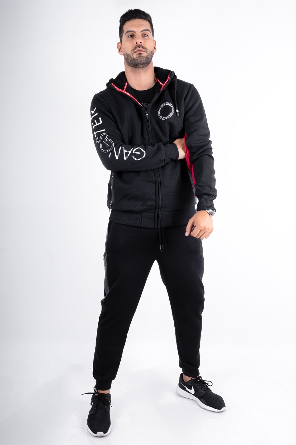 POLERON FULL ZIPPER FLEECE POWER NEGRO GANGSTER - 5