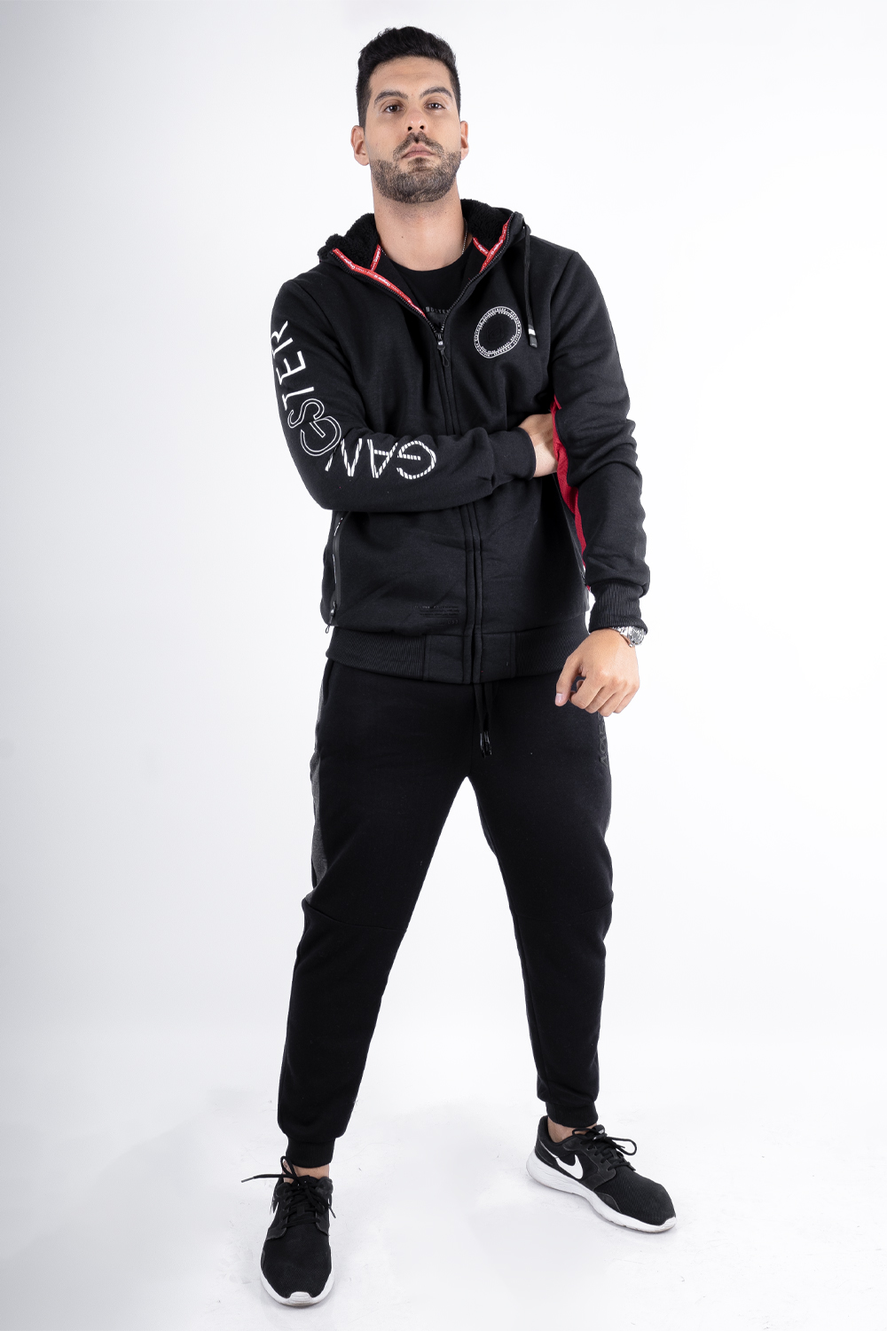 POLERON FULL ZIPPER FLEECE POWER NEGRO GANGSTER - 5