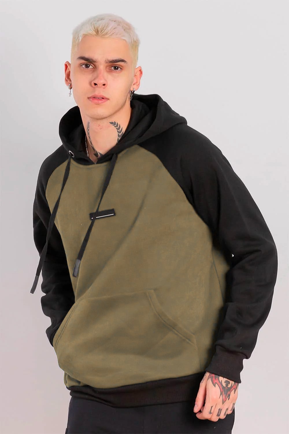POLERON HOODIE FLEECE EVERYDAY VERDE GANGSTER - 1