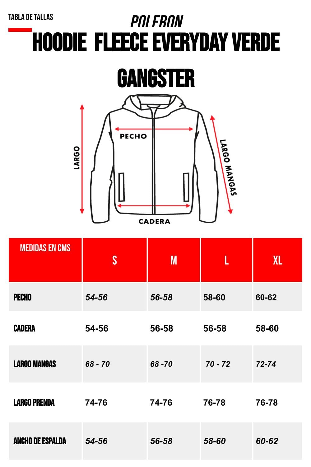 POLERON HOODIE FLEECE EVERYDAY VERDE GANGSTER - 4