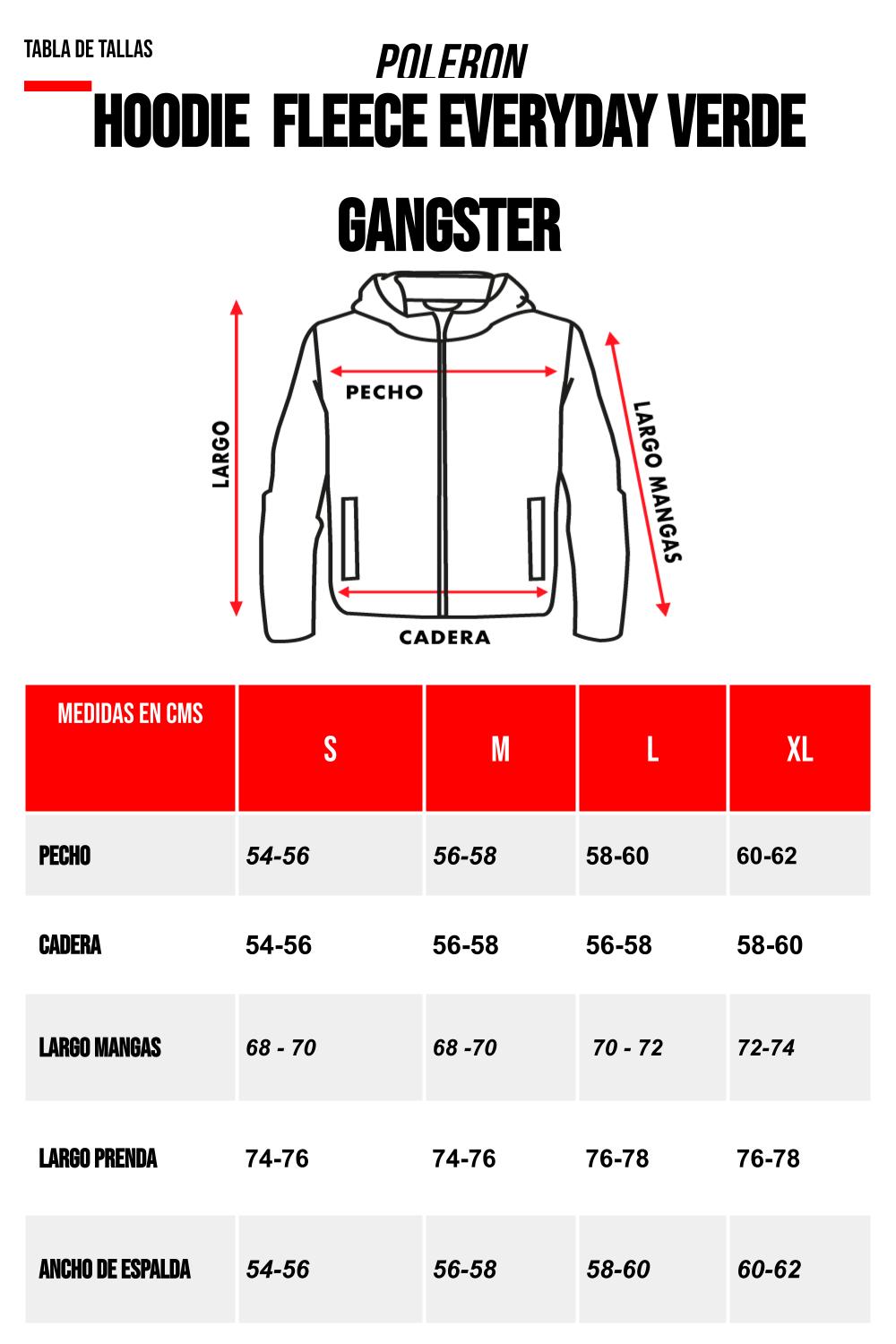 POLERON HOODIE FLEECE EVERYDAY VERDE GANGSTER - 4