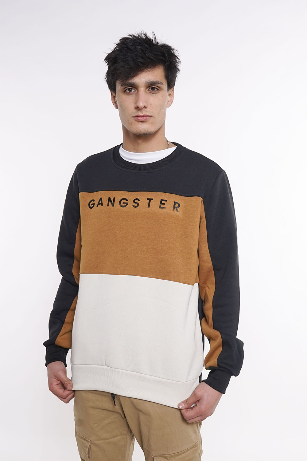 POLERON CREW FLEECE FUNDAMENTAL NEGRO GANGSTER - 1