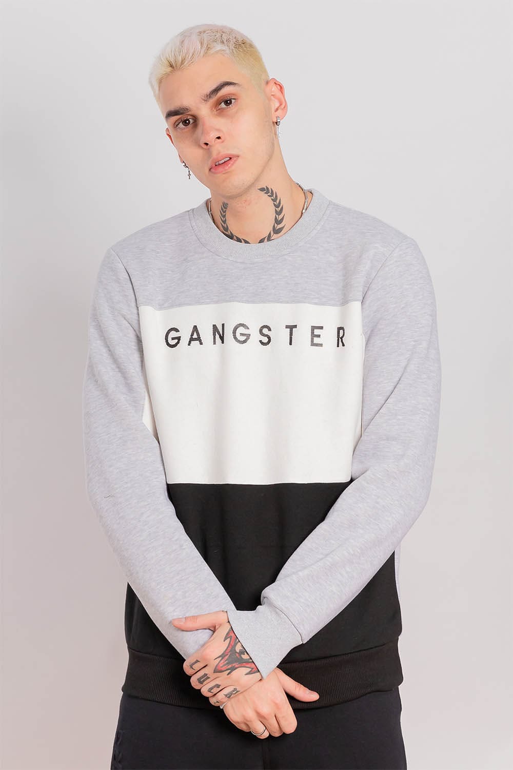 POLERON CREW FLEECE FUNDAMENTAL NEGRO GANGSTER - 1