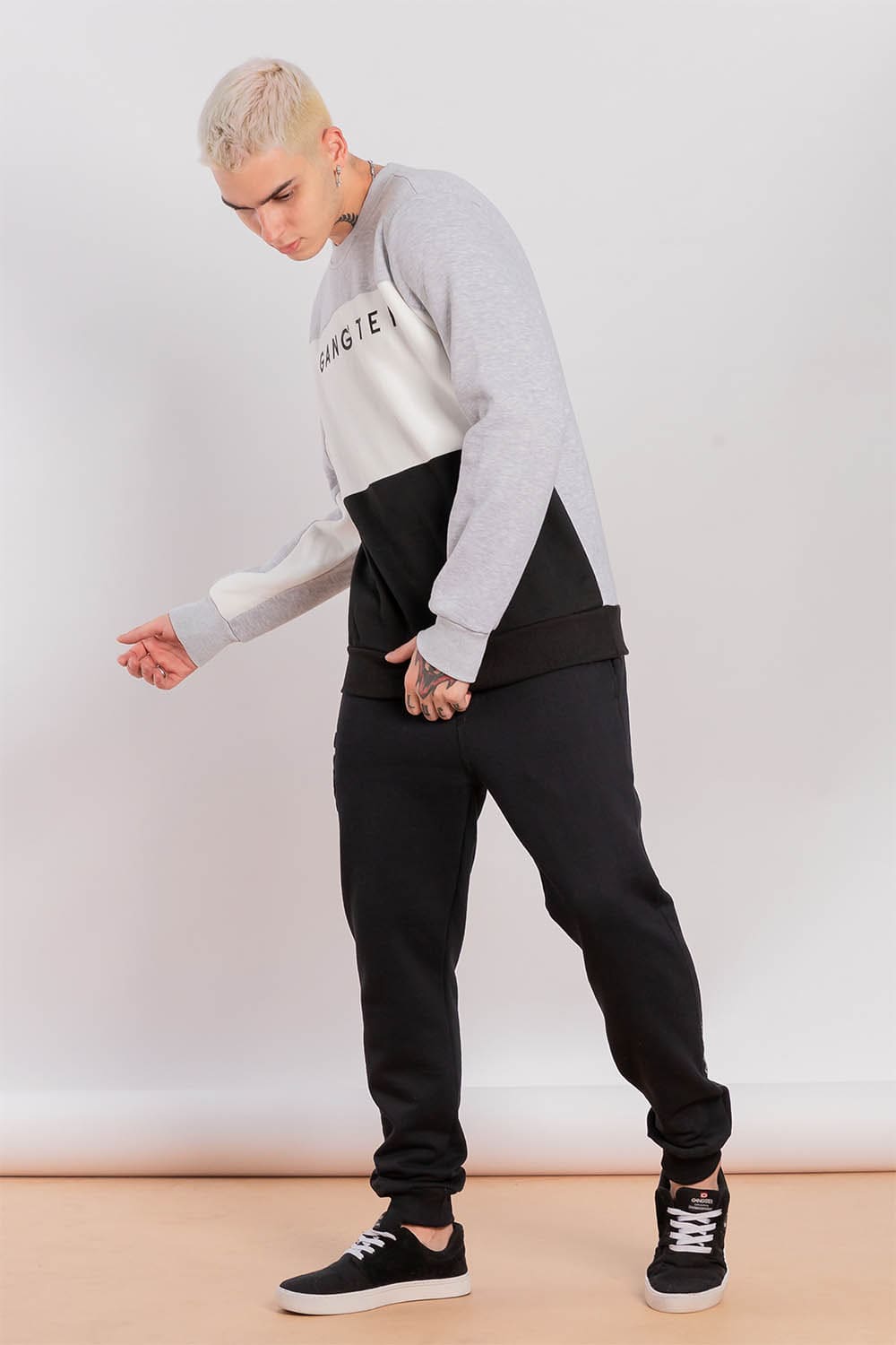 POLERON CREW FLEECE FUNDAMENTAL NEGRO GANGSTER - 4
