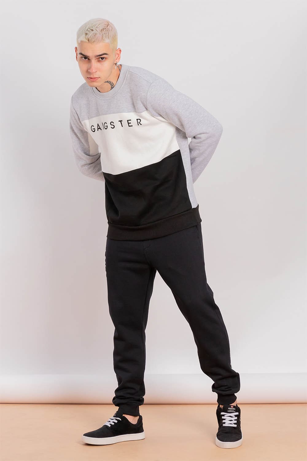 POLERON CREW FLEECE FUNDAMENTAL NEGRO GANGSTER - 5