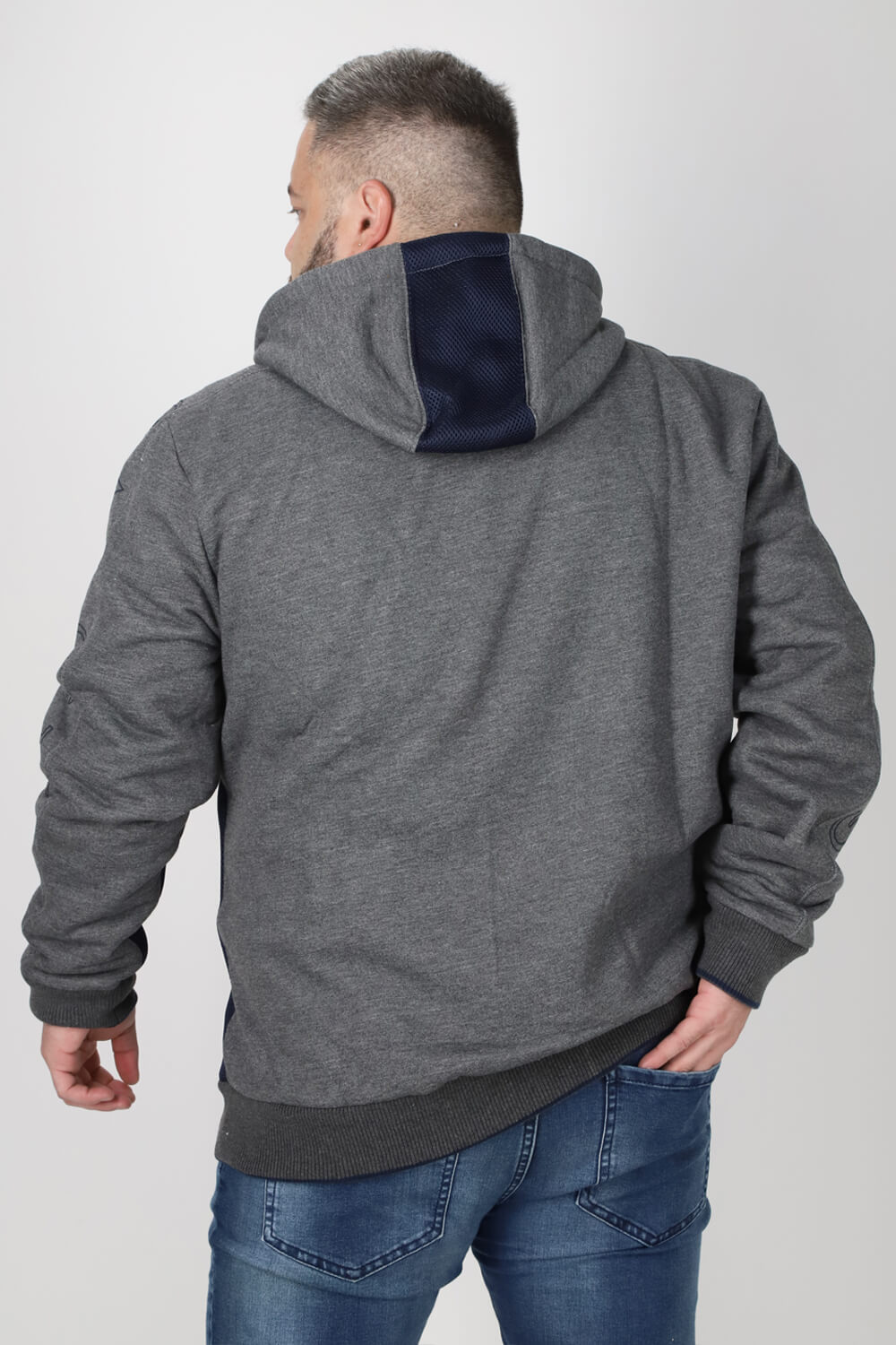 PLUS POLERÓN FULL ZIPPER SHERPA TRACKER EN COLOR NEGRO GANGSTER - 2