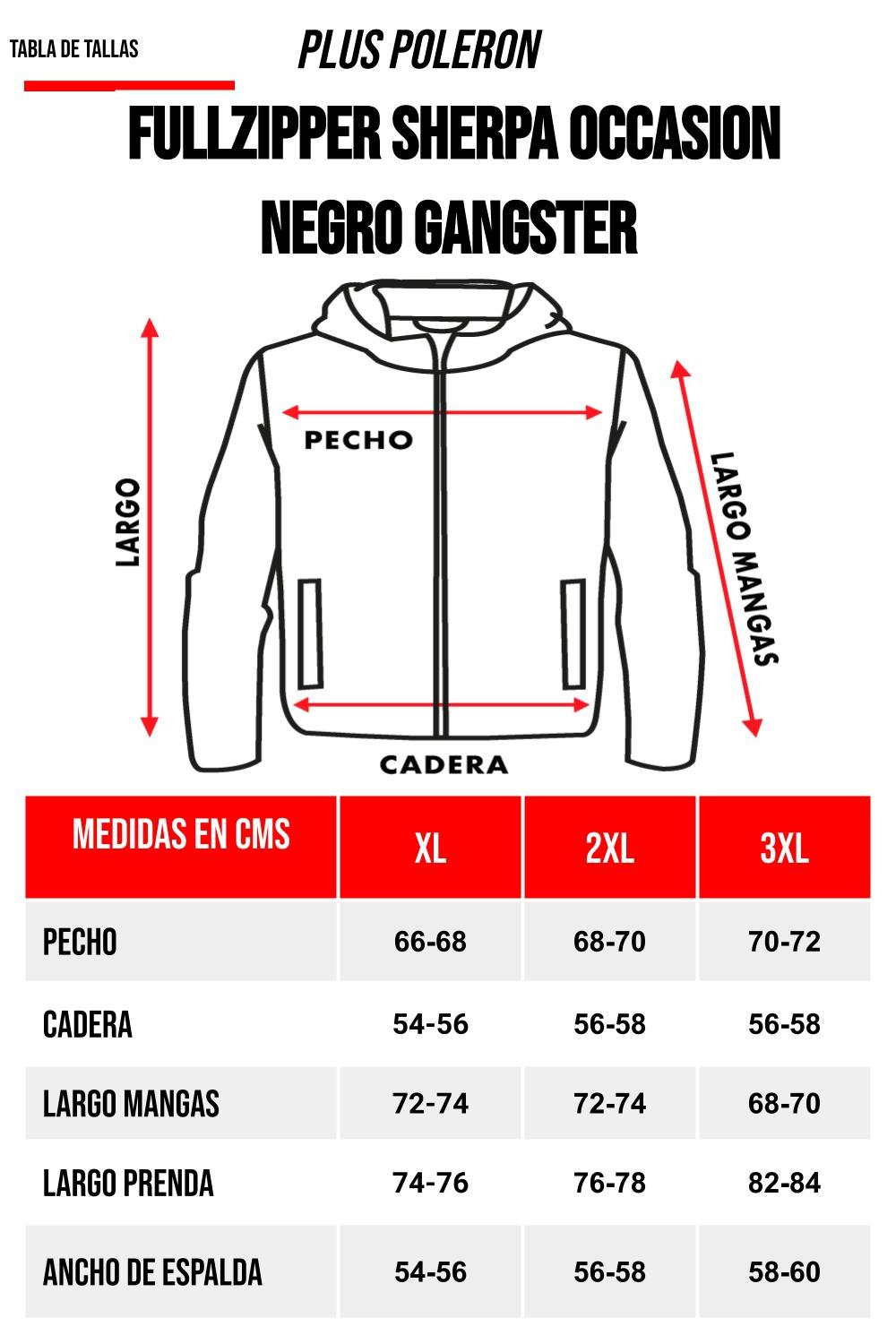 PLUS POLERÓN FULL ZIPPER SHERPA TRACKER EN COLOR NEGRO GANGSTER - 5