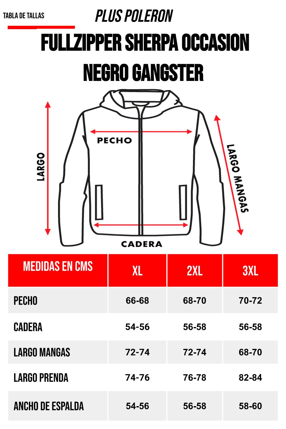 PLUS POLERÓN FULL ZIPPER SHERPA TRACKER EN COLOR NEGRO GANGSTER - 6