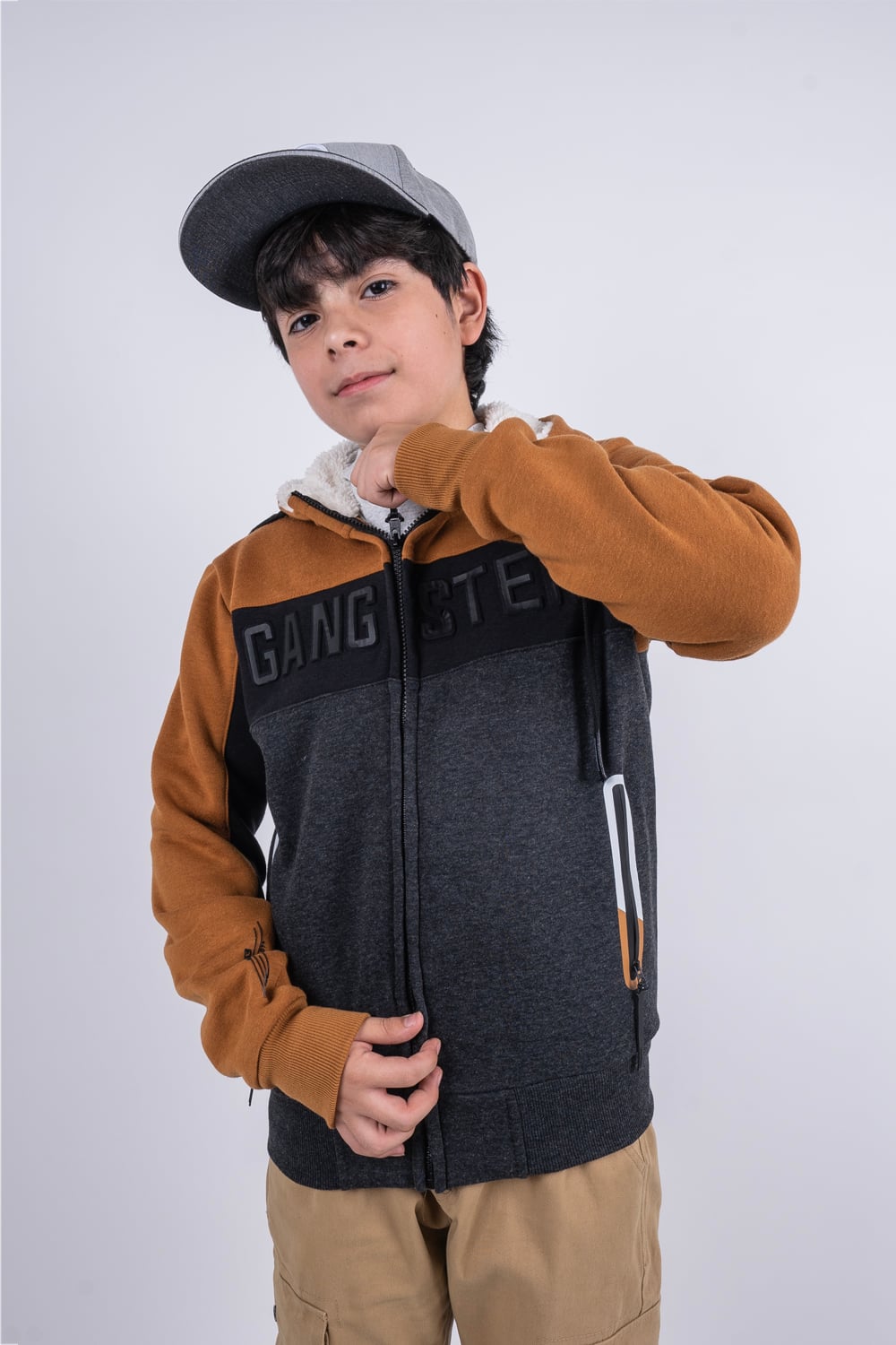 TEEN POLERON FULLZIPPER FLEECE FUN AZUL GANGSTER - 1