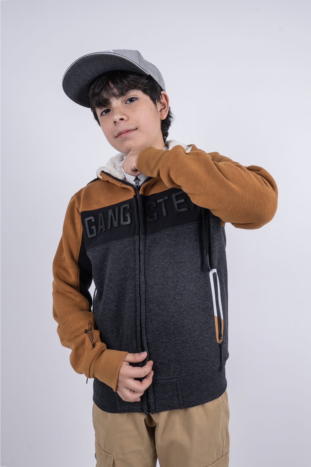 TEEN POLERON FULLZIPPER FLEECE FUN AZUL GANGSTER - 1