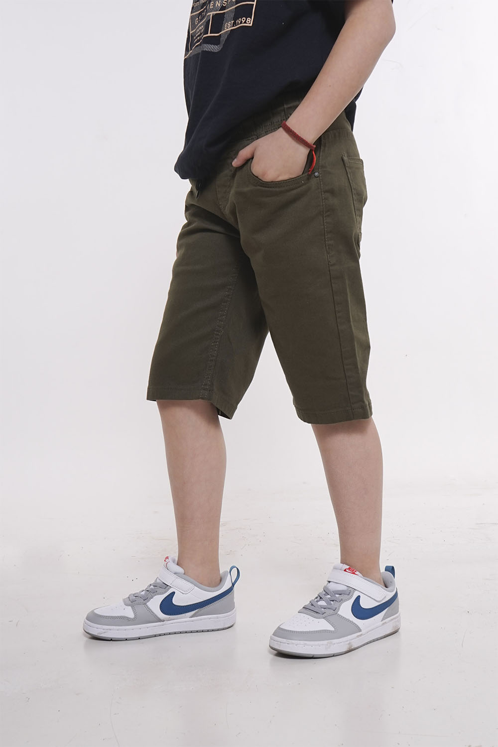 SHORT ALGODÓN NIÑO GANGSTER VERDE TEEN CANVAS ELASTICORD - 1
