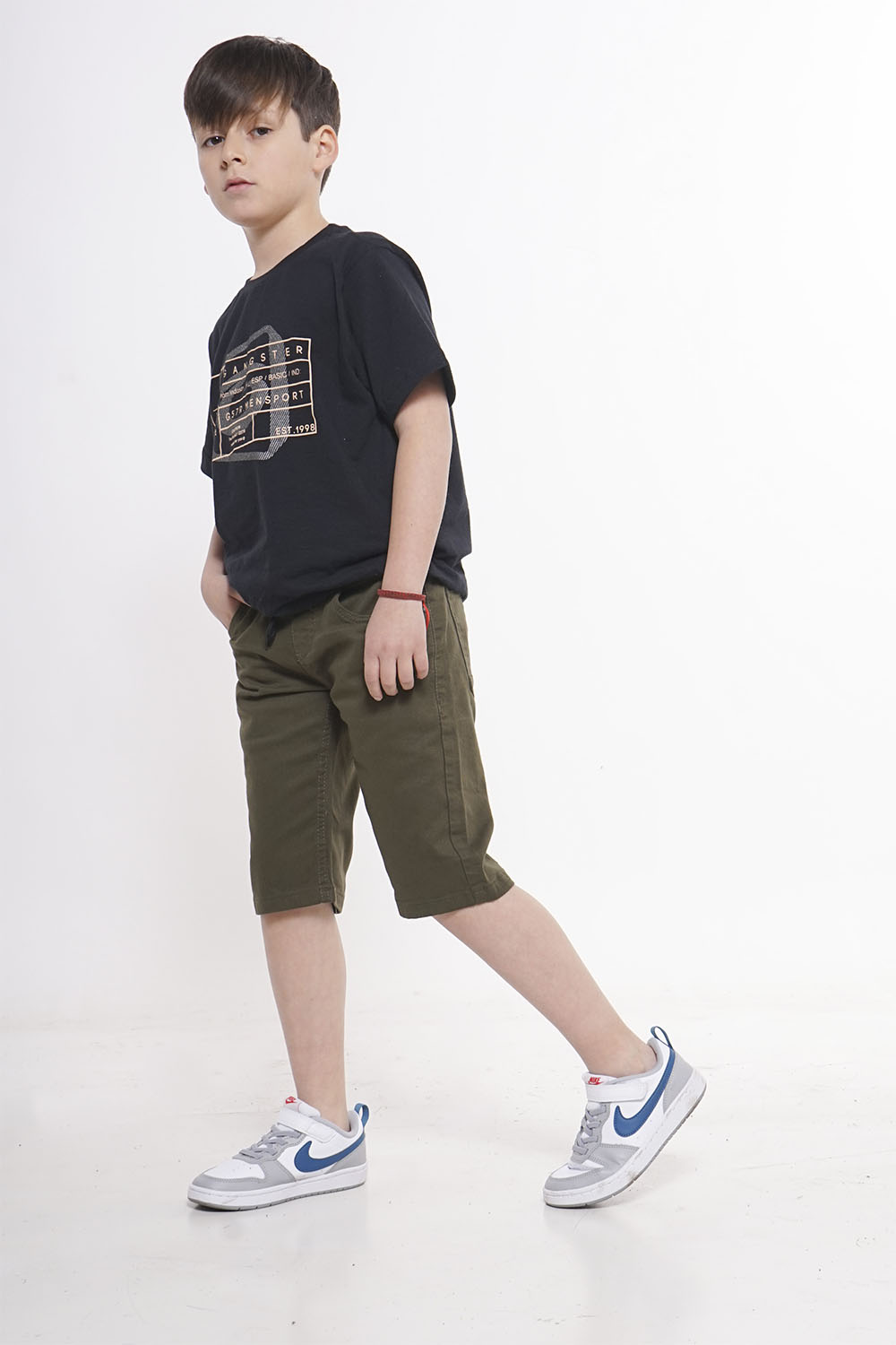 SHORT ALGODÓN NIÑO GANGSTER VERDE TEEN CANVAS ELASTICORD - 3