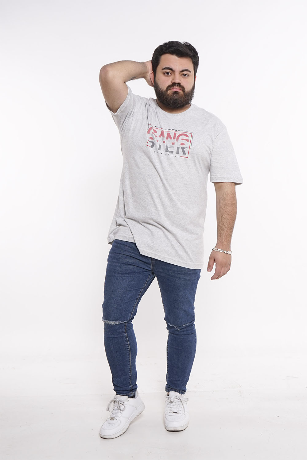 PLUS POLERA MC BASICA LUXE NEGRO GANGSTER - 4