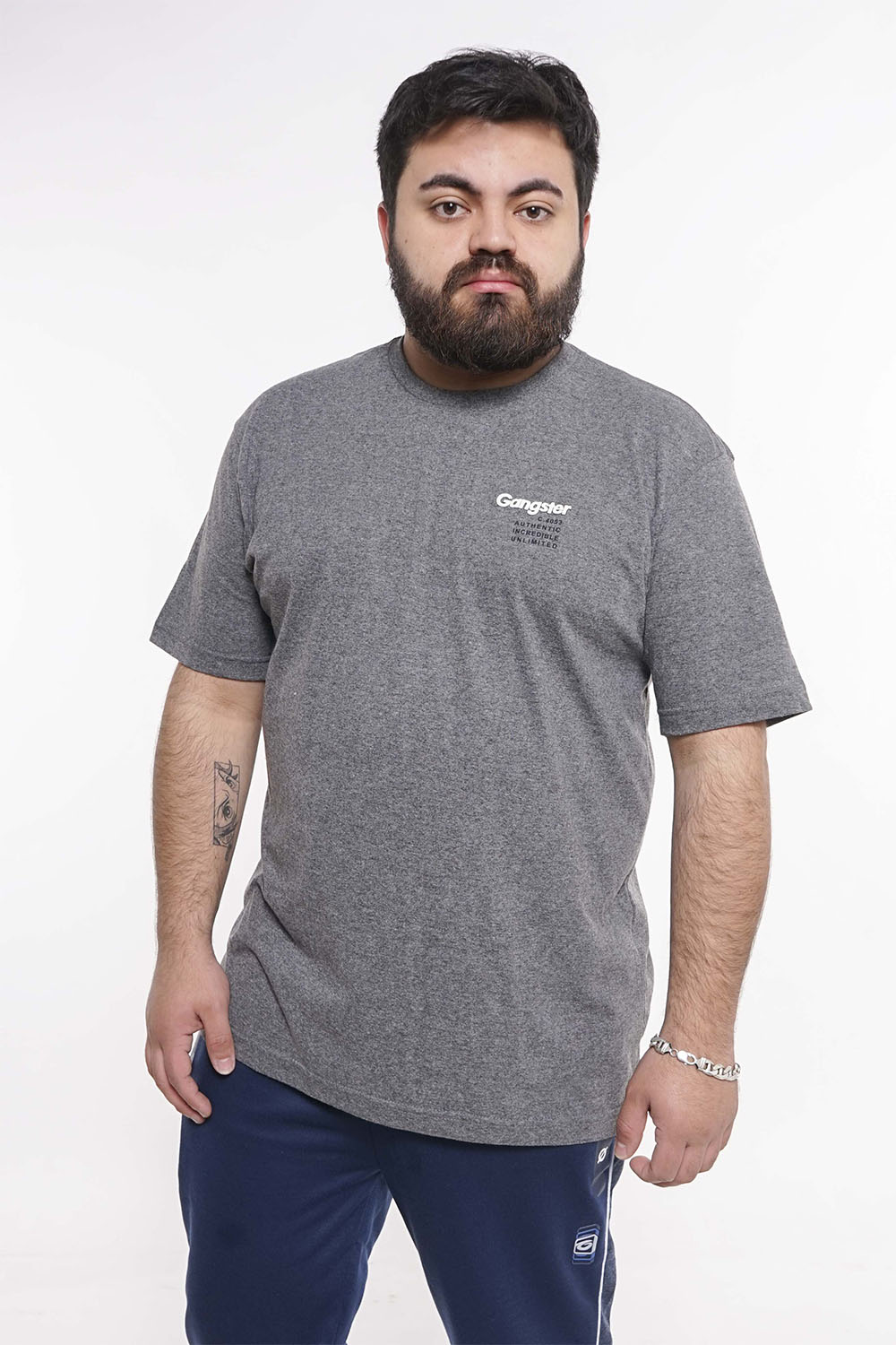 PLUS POLERA MC BASICA PULSE GRIS GANGSTER - 1
