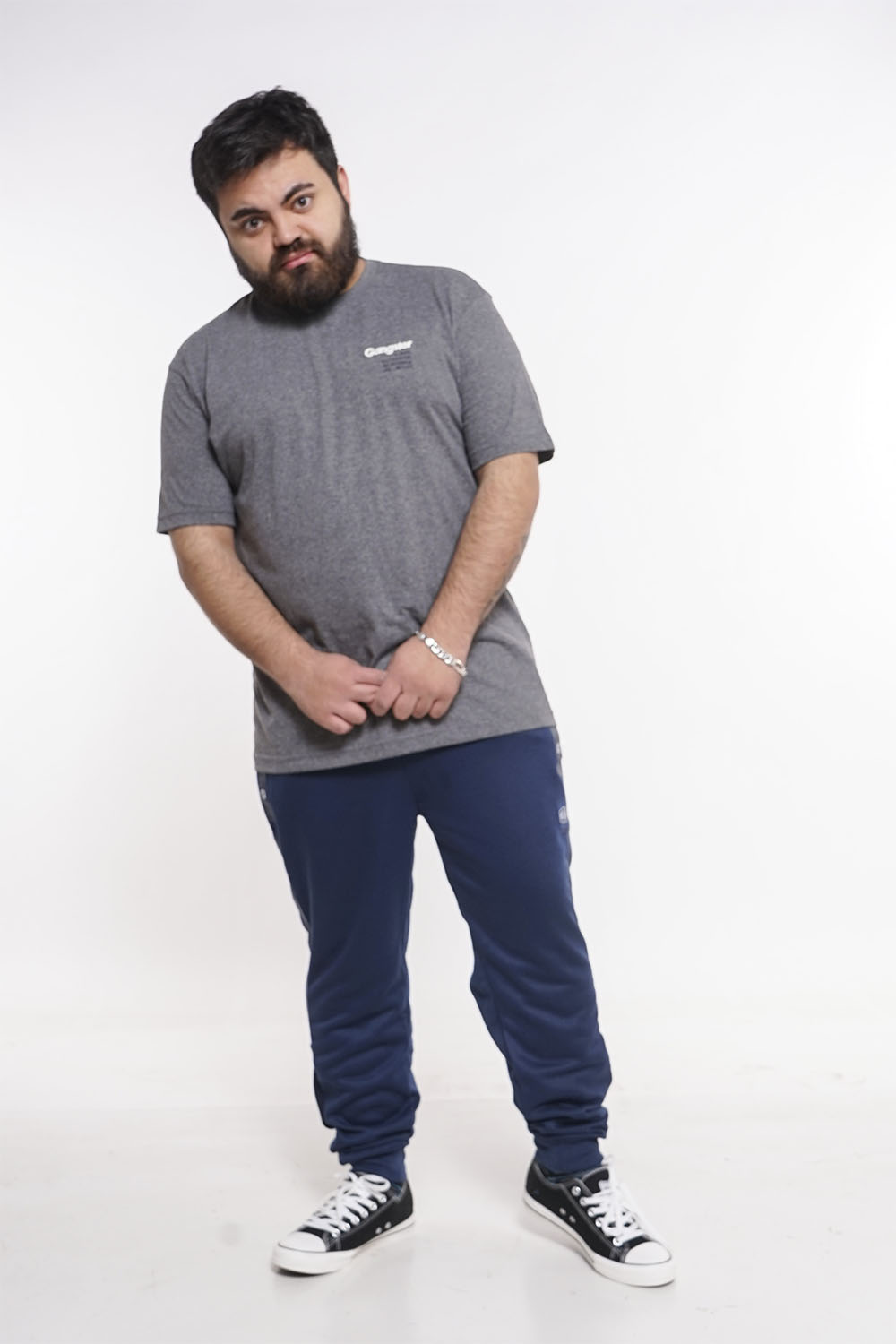 PLUS POLERA MC BASICA PULSE GRIS GANGSTER - 3
