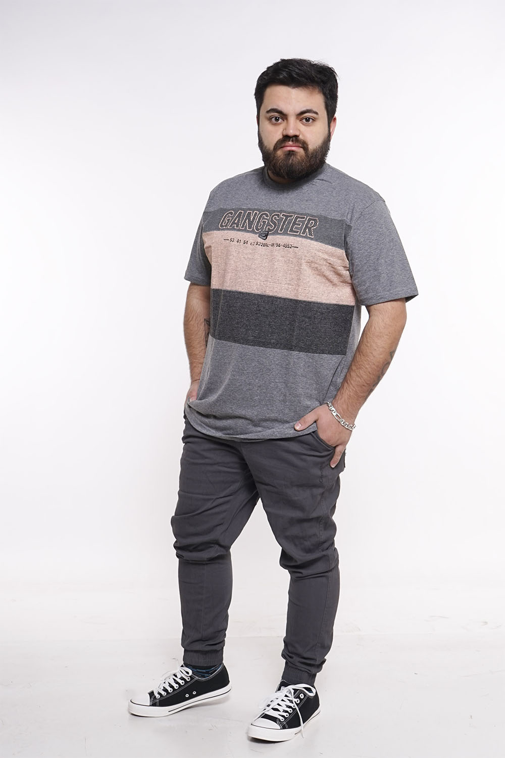 PLUS POLERA MC BASICA INTRIGUE GRIS GANGSTER - 4
