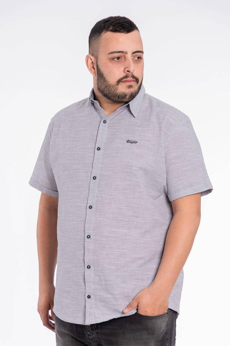 PLUS CAMISA MC NUNGWI AZUL GANGSTER - 1