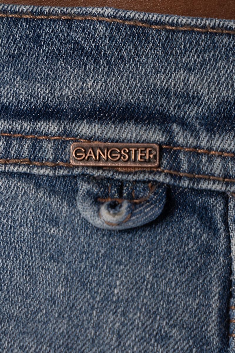 SHORT DENIM VINTAGE AZUL GANGSTER - 4
