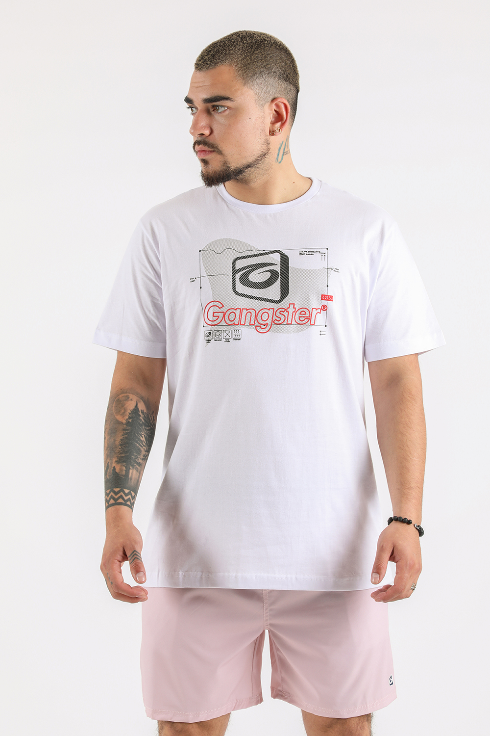 PLUS POLERA MC BASICA COSMIC BLANCO GANGSTER - 1