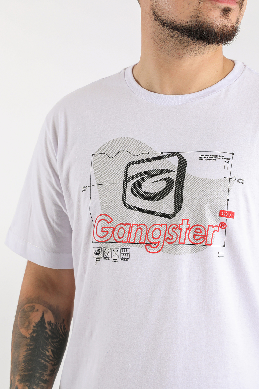 PLUS POLERA MC BASICA COSMIC BLANCO GANGSTER - 3
